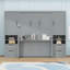 Lit escamotable double en bois avec 4 tiroirs et tablettes-543984695