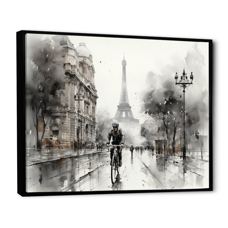 Paris Rue De Rivoli - Cityscapes Wall Art Prints, H 12 po x l 20 po, Cadre flottant noir