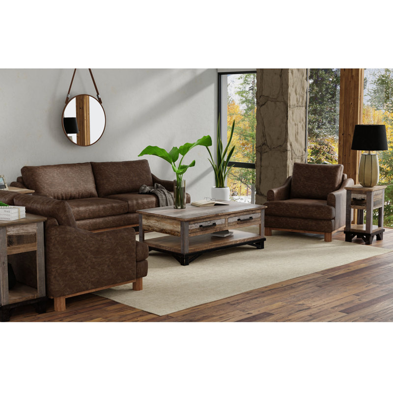 Olimpia Upholstered 59.5'' Loveseat, Hickory