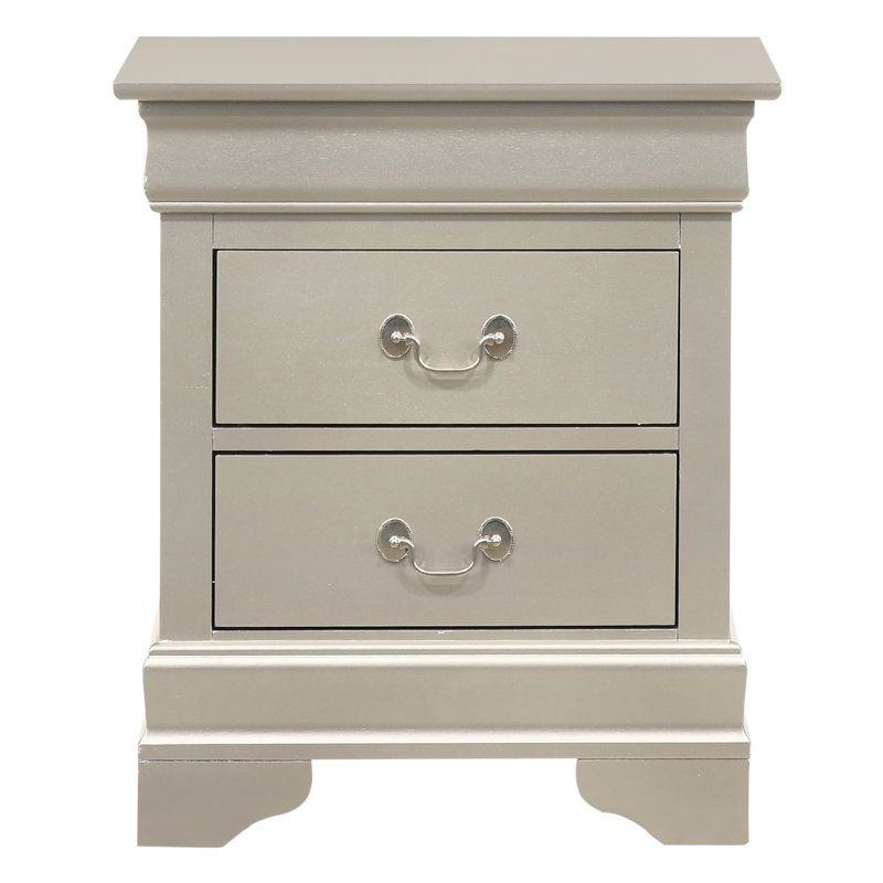Élégante table de chevet métallique avec tiroirs, Or 2
