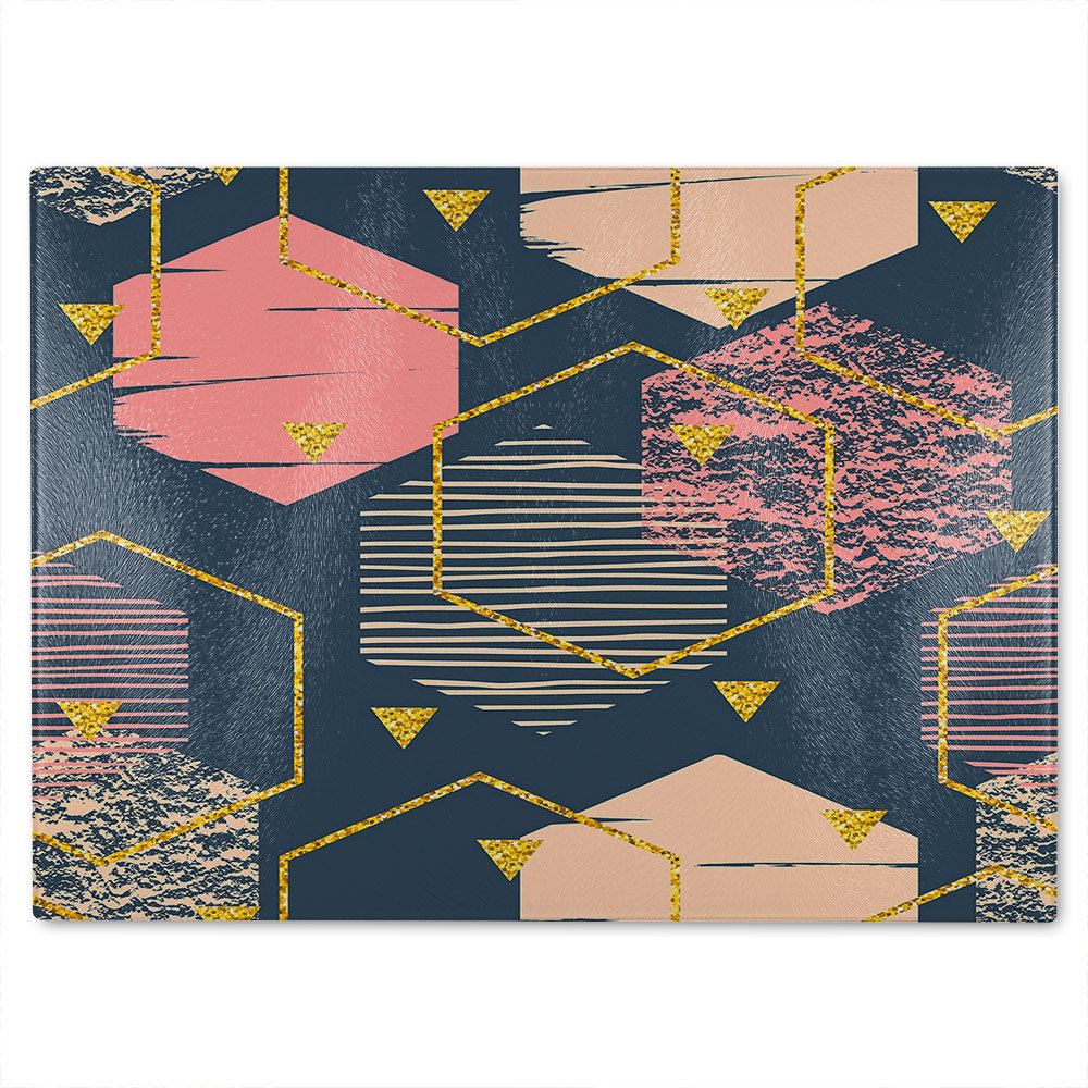 Hexagons Glass Chopping Board