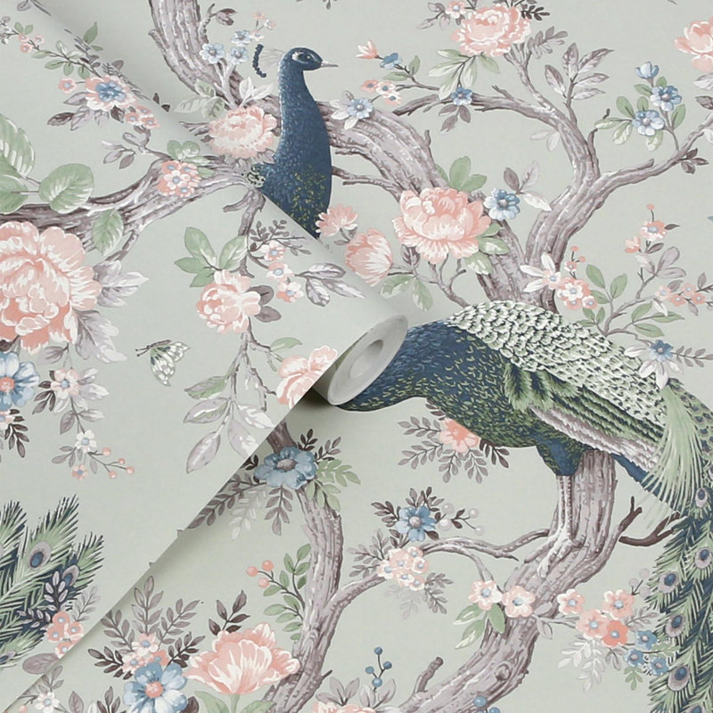 Papier peint vert Laura Belvedere, Laura Ashley