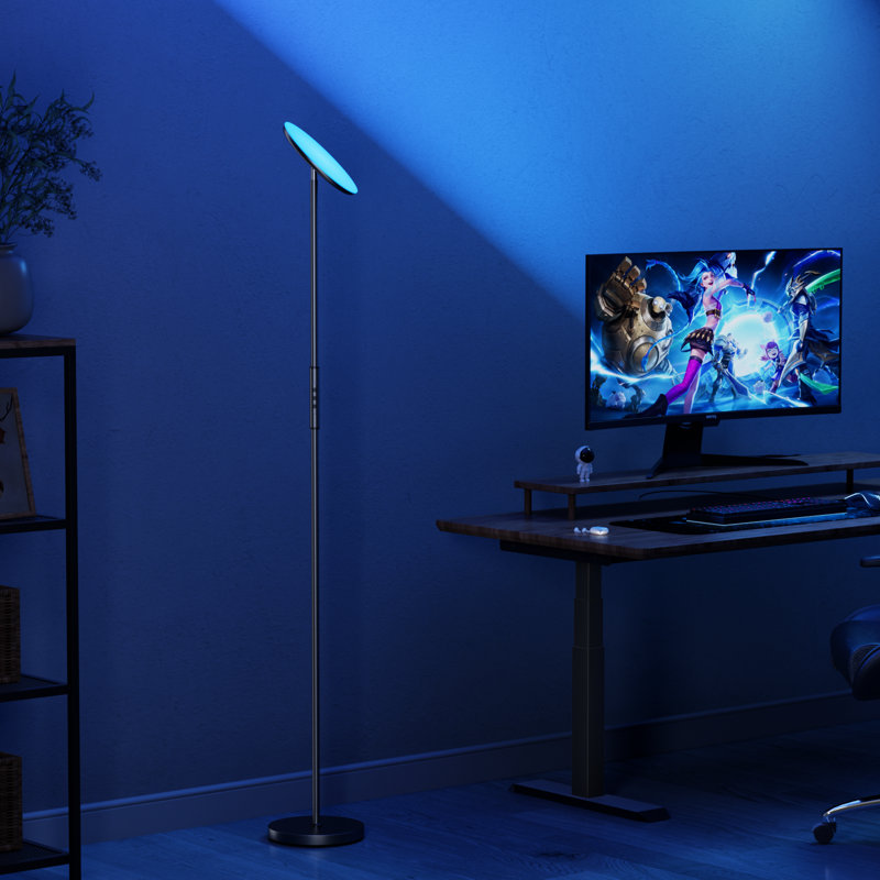  70" Dimmable Smart LED Torchiere Floor Lamp With Smart Control, Dimmable Lighting