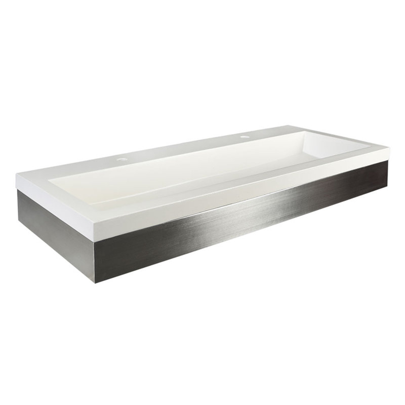 Zaca 48" Wall-Mounted Single Bathroom Vanity Set, No Faucet Hole, Pearl