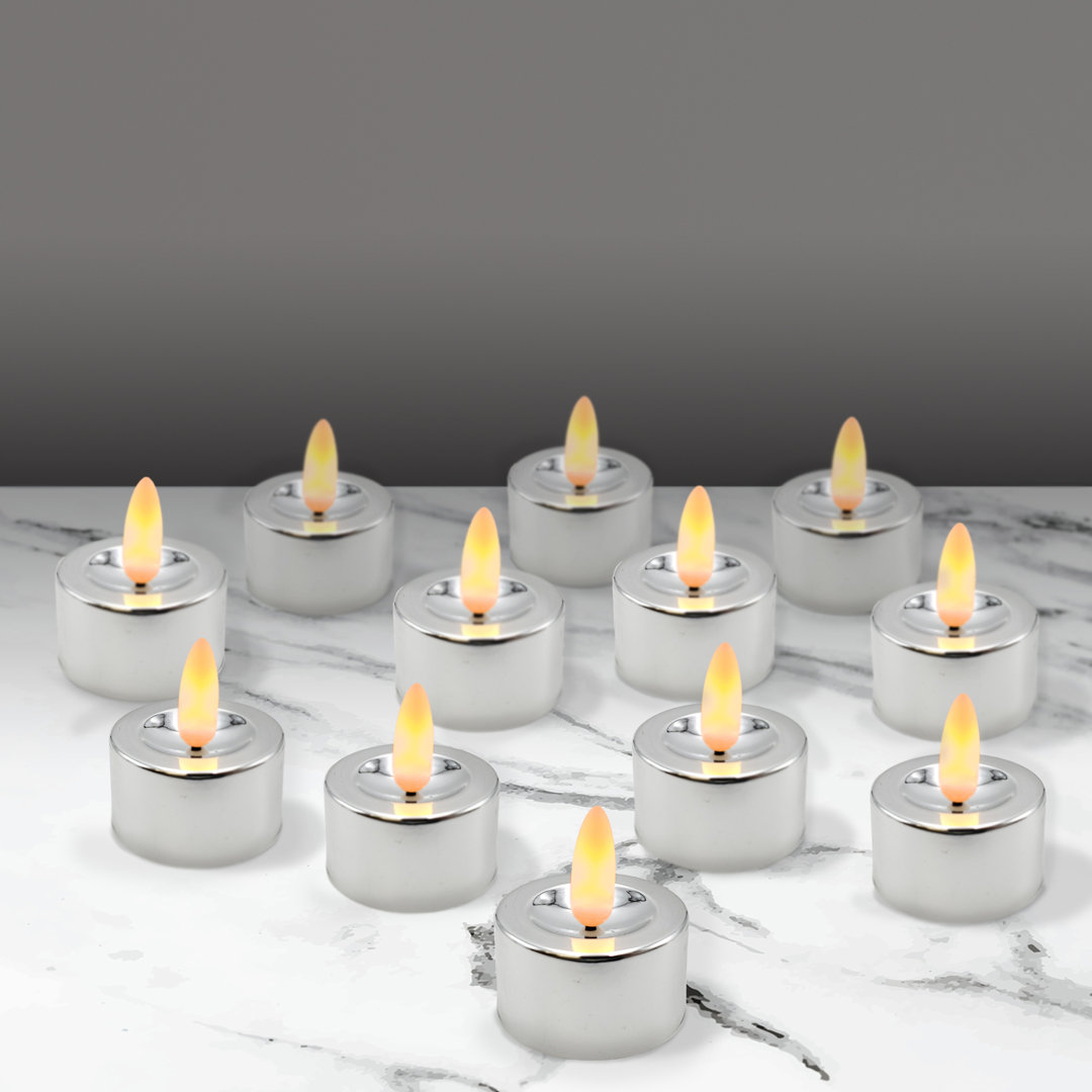 Battery Operated 3D Wick Flame Tea Lights Everly Quinn 
