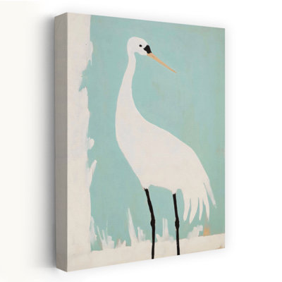 Art mural contemporain abstrait White Crane