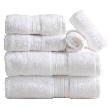 Vera Wang Modern Lux 6-Piece Cotton Towel Set, White
