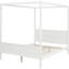 Grand lit à baldaquin blanc avec tête de lit blanc. Support de lattes de conception moderne. Espace de rangement inclus. Construire. L 83,9 po x l 62,7 po x H 74,8 po. Capacité de poids de 500 lb. Tête de lit format sans effort