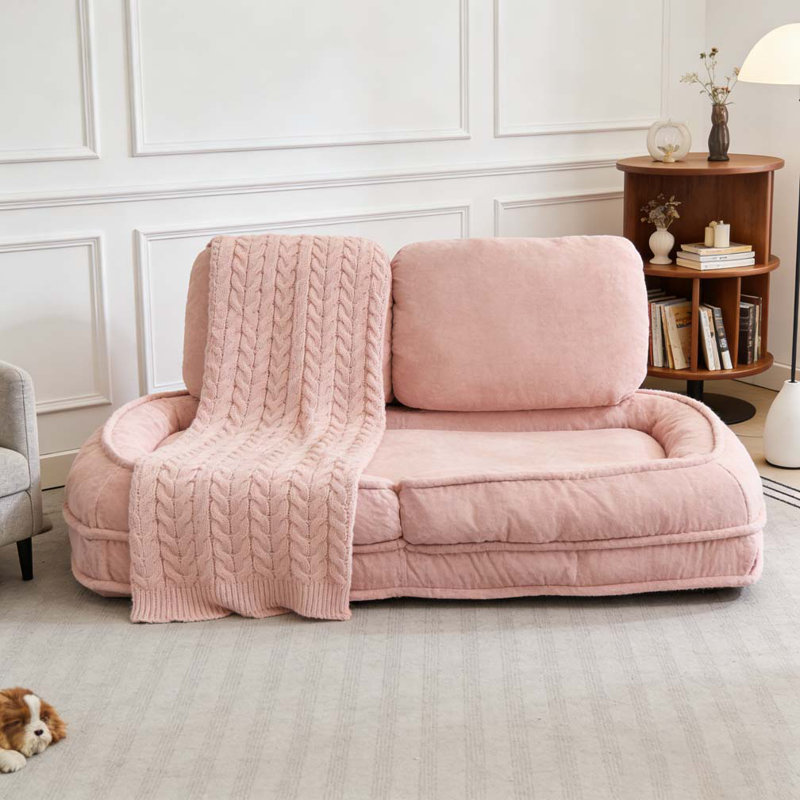 Lazy Sofa Couch ,5 Adjustable Position, Pink