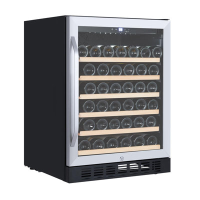 46-Bottle Wine Cooler, 24" Built-in or Freestanding Wine Refrigerator with Single Zone Dual Temperature Control for Red & White Wines | Fridge.com