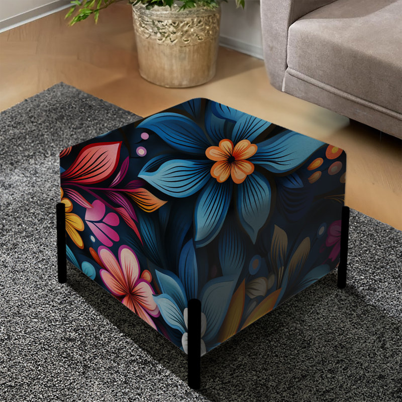 Moroccan Delight Floral Intrigue - Repose-pieds carré floral