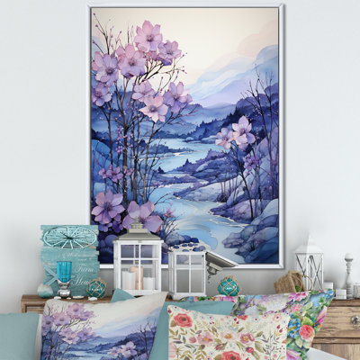 «Frosty Blue River Landscape I», reproduction sur toile