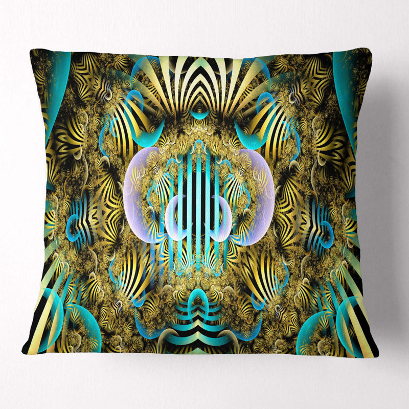 Abstract Magical Fairy Pattern Pillow, Brown, 16" x 16", Throw Pillow