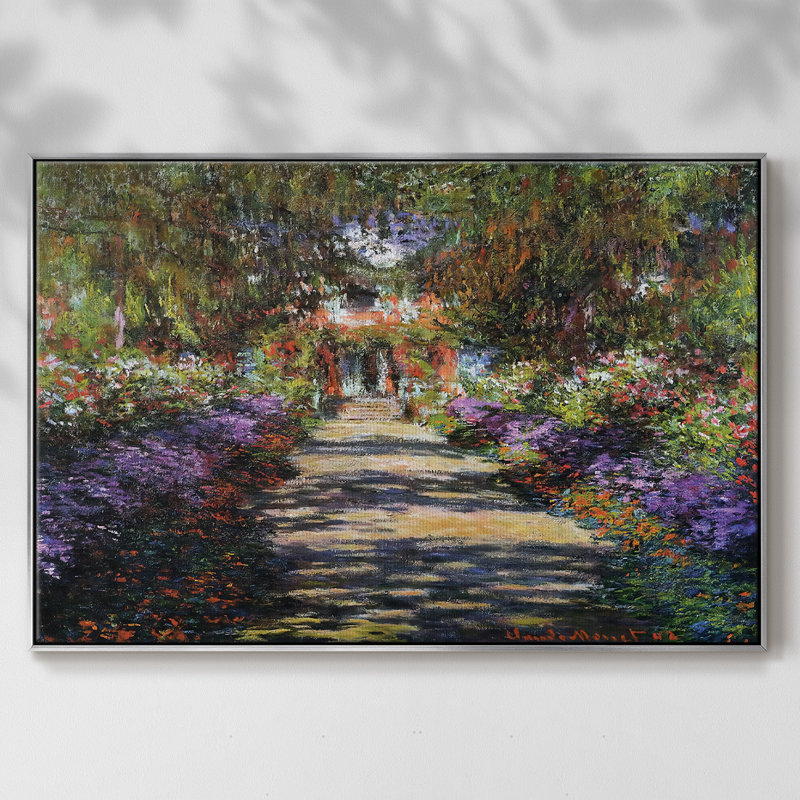 Sentier dans le jardin de Monet à Giverny, 1901 sur toile, H 25 po x l 17 po x P 2 po, Argent