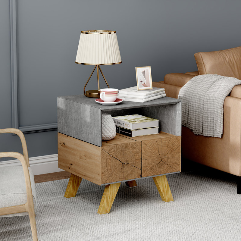 Table de chevet Syke, gris