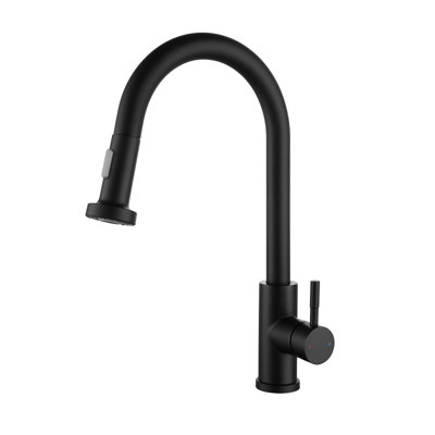 Pull Down Single Handle  Kitchen sink Faucet in Matte Black
