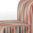 Pastel Colors Midcentury Stripes Pattern - Velvet Upholstered Modern Slipper Chair, Striped Pattern Accent Chair
