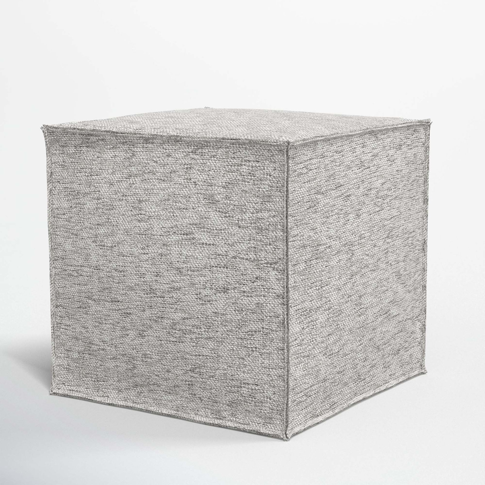 Tillie Upholstered Pouf, Milsap Spray Sustain® Tweed