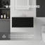 Meuble-lavabo flottant 36 po avec lavabo, porte à fermeture douce, comptoir en granite blanc 0,6 po et dosseret, contreplaqué, noir-1856911978