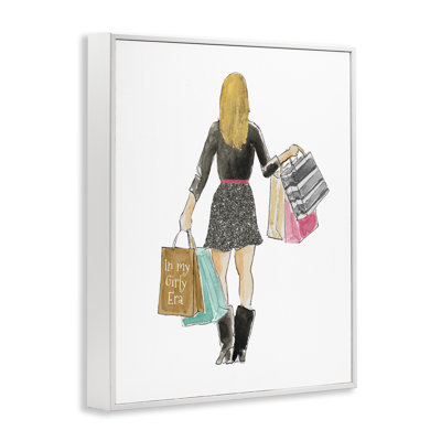 Girl With Shopping Bags Framed Giclee, design by Lanie Loreth