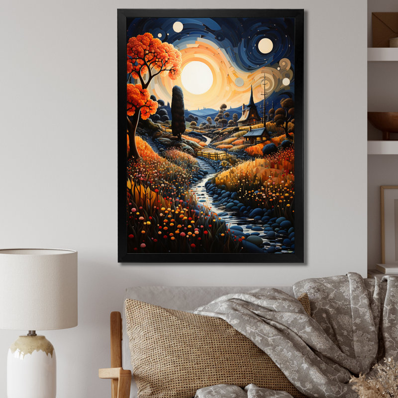 Valenba Farmhouse Farm Eneadment Pointillism, Noir, H 20 po x l 12 po x P 1 po
