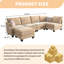 Canapé modulaire de 124 po avec repose-pieds-1223332519