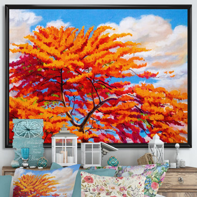 «Autumn Colored Forest Treescape XXXIV», reproduction d'art sur toile