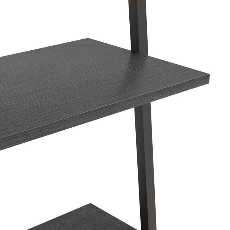 Castorland 150.5cm H x 64cm W Manufactured Wood;Steel Ladder Bookcase, Black