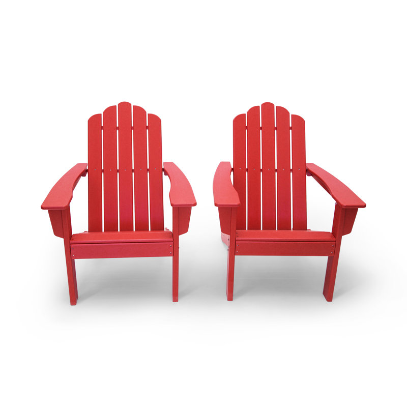 Chaise Adirondack d'extérieur en PEHD LuXeo Marina, Rouge