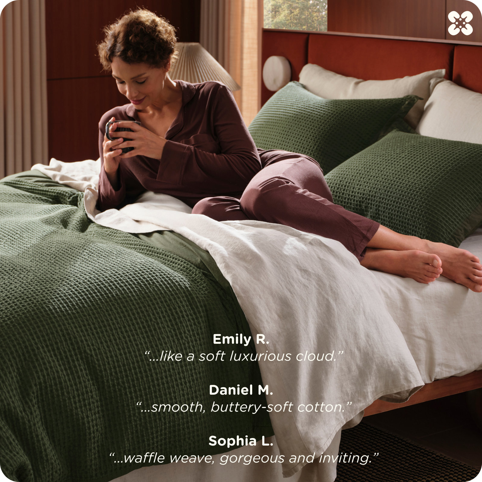 Essential Collection Cotton Duvet Cover Set, California King Duvet Cover + 2 King Shams, Olive Green