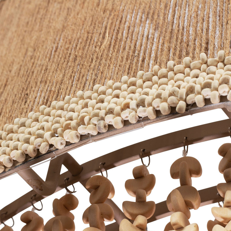 Naturale 28-in 6 Light Socket Jute Chandelier