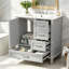 Meuble-lavabo moderne de 30 po avec lavabo, porte à fermeture douce et 3 tiroirs, structure en bois massif pour le rangement et le style-133217712-133217713