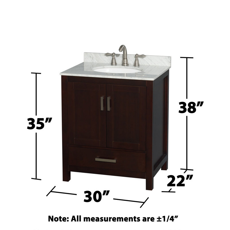 Sheffield 30" Single Bathroom Vanity Set, Espresso