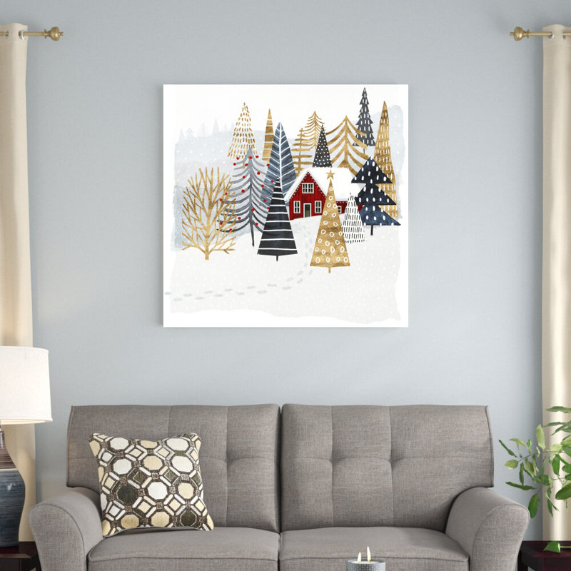 «Christmas Chalet I» par Victoria Borges - impression sur toile tendue, H 36 po x l 36 po