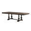 Table de salle à manger Tom, plateau extensible de 82 à 104 pouces, base à tréteaux, brun 2 tons