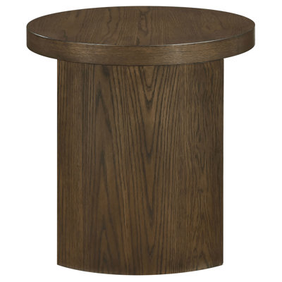 Willah 24-inch Round Wood Occasional Side End Table Dark Walnut
