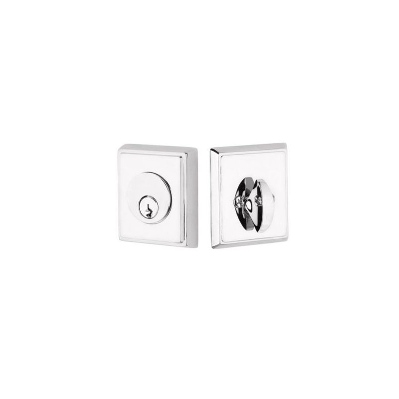 Rectangular Single Cylinder Deadbolt For 1-3/8" To 2-1/8" Door Pewter Finish, Unlacquered Brass