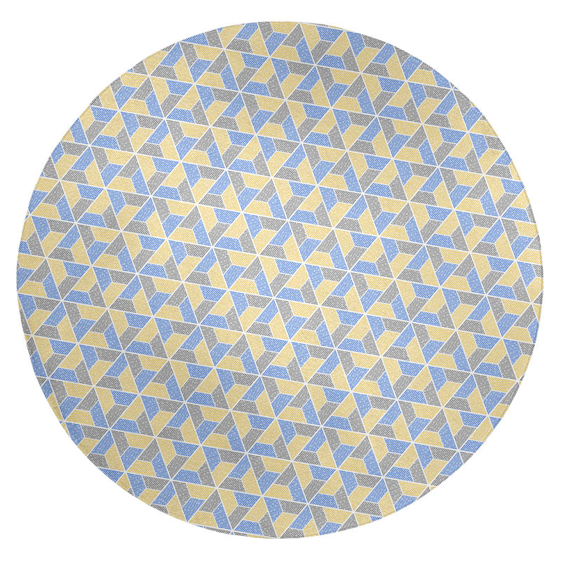 Chenille Chevron Indoor Rug, Round 5'