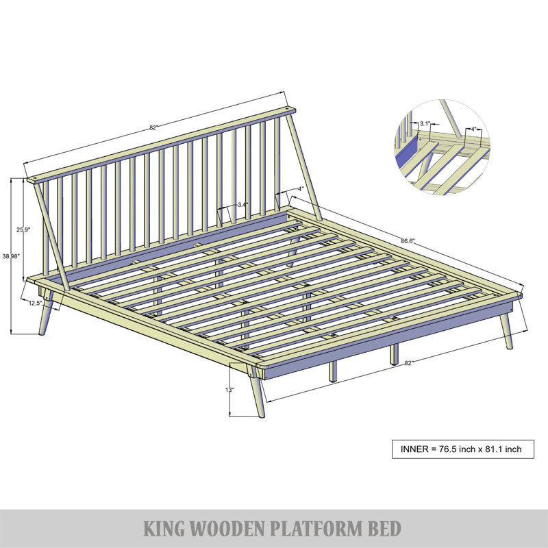 Kierin Bed, White, King