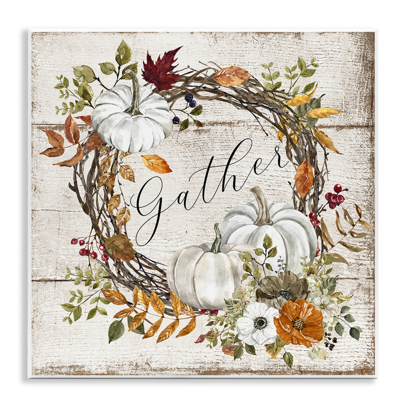 «Gather Autumnal Wreath», estampe numérique par LSR Design Studio