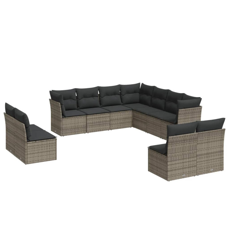 Grand canapé modulaire en rotin PE Vidaxl