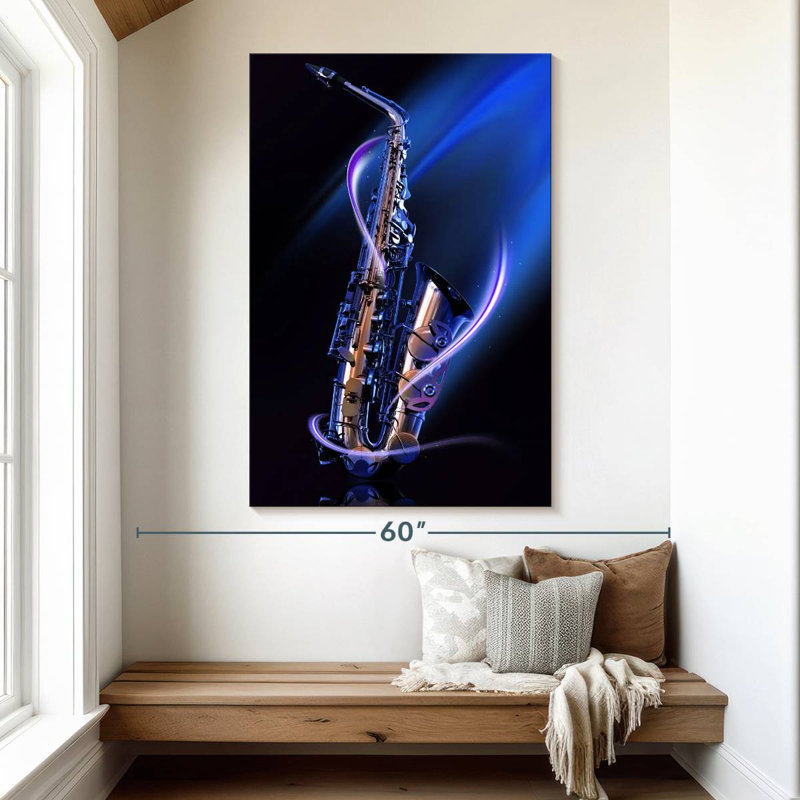 Saxophone lumineux Abarca, H 51 po x l 34 po