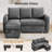 Ebern Designs 81" Convertible L Shaped Couch Sofa Sleeper With Reversible Chaise With Storage And Side Pockets-649564502
