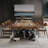 Nut-brown + Black + White Rectangular Solid + Manufactured Wood desk-150442525