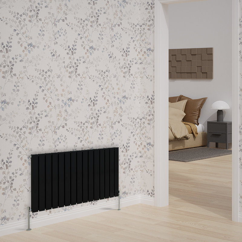 Brunson Horizontal Double Flat Panel Radiators 600x1020mm, Black