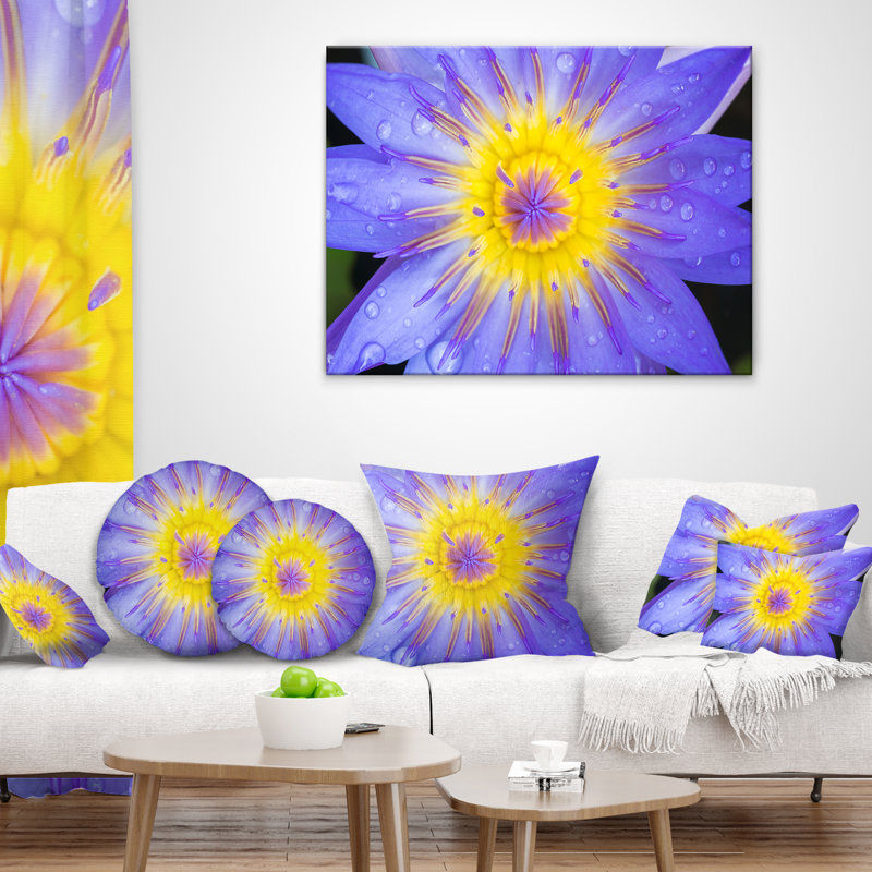 Coussin décoratif en violet flowerswork, 16 po x 1 po, Coussin décoratif