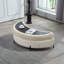 Grand repose-pieds rembourré avec rangement demi-lune-33813022