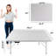 Table pliante de 4 pi pour une utilisation intérieure et extérieure - Plateau blanc lisse, imperméable et de conception triangulaire-1384556613
