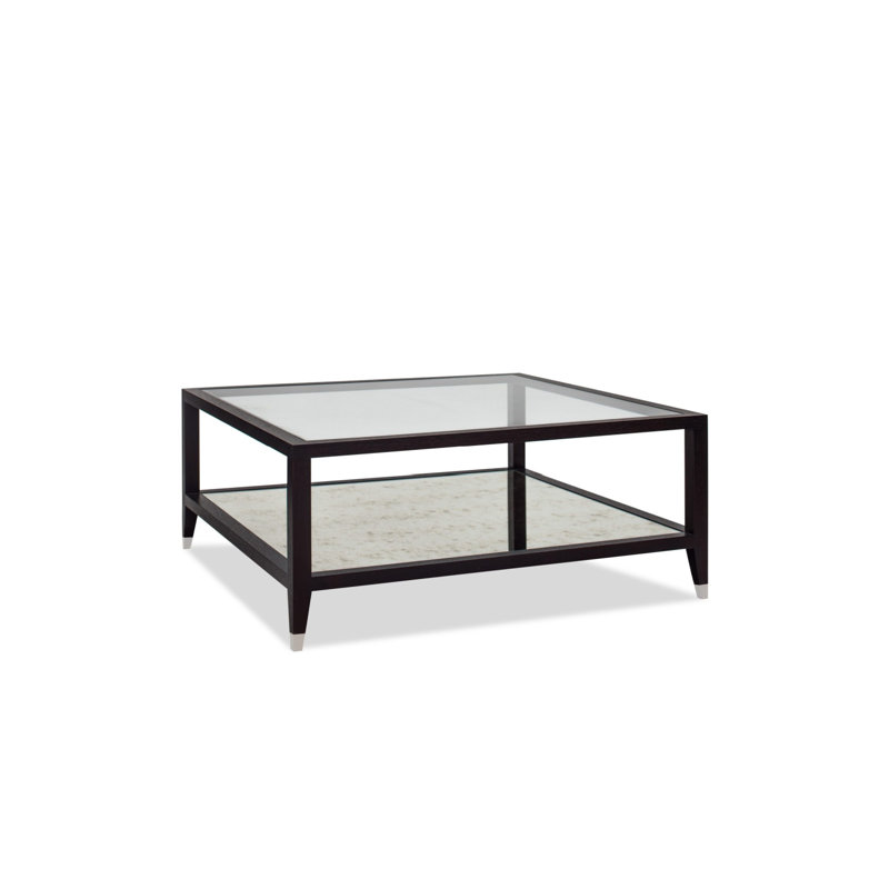 Milton Glass Top Coffee Table, Black/Chrome