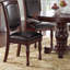 Magnifique ensemble formel de 2 chaises d'appoint en bois d'hévéa brun rembourré de similicuir